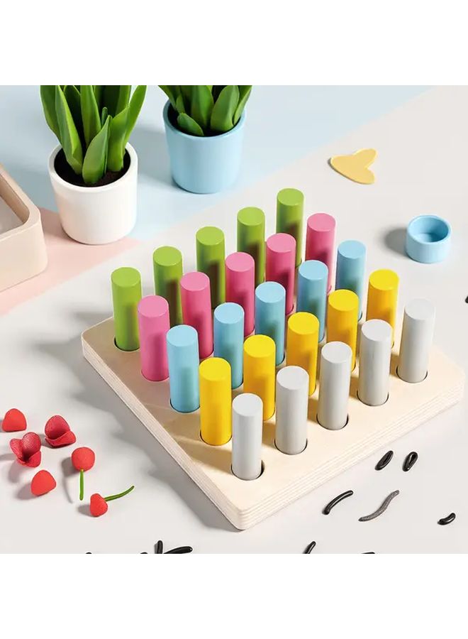 Wooden Montessori Math Teaching Aids Color Coded Cylindrical Sticks For Toddlers Sensory Play - Image 3